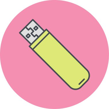 USB flash disk simgesi. vektör illüstrasyonu