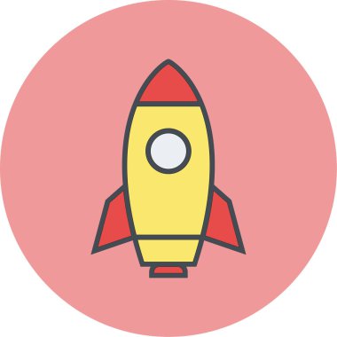 roket ikonu vektör illüstrasyonu