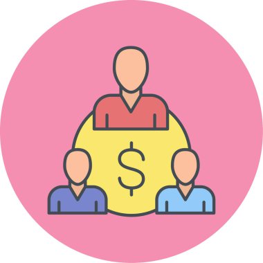 İş adamı ve kadın düz simgesinin vektör çizimi