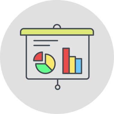 iş sunumu düz vektör simgesi