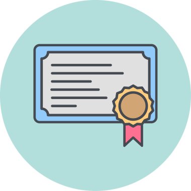 Sertifika vektör simgesi modern basit illüstrasyon