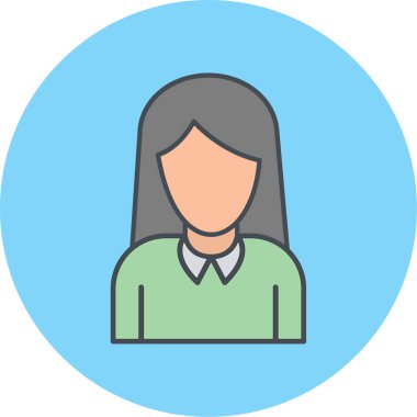 Sekreter avatar vektör renk simgesi