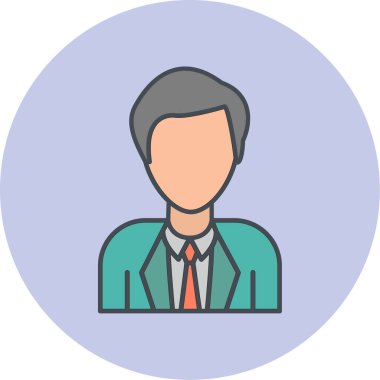 Müdür Avatar. Web simgesi basit illüstrasyon