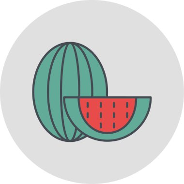 Tek izole edilmiş karpuz ikonunun vektör çizimi