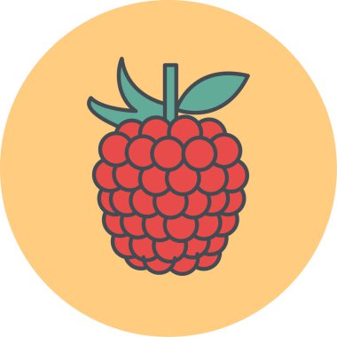 Ahududu meyve simgesinin vektör çizimi