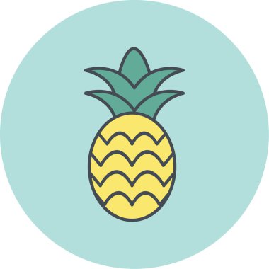 ananas vektör simgesi modern basit illüstrasyon