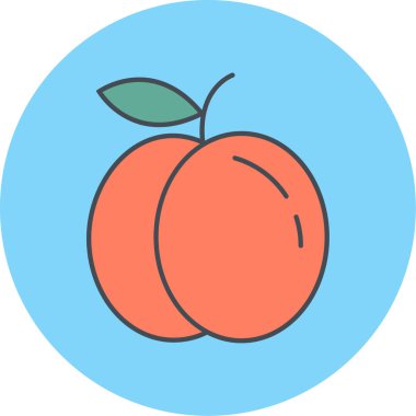 Şeftali simgesinin vektör illüstrasyonu