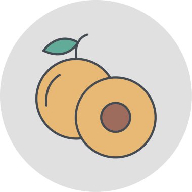 Şeftali simgesinin vektör illüstrasyonu