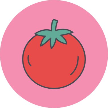 Tek domates ikonunun vektör illüstrasyonu