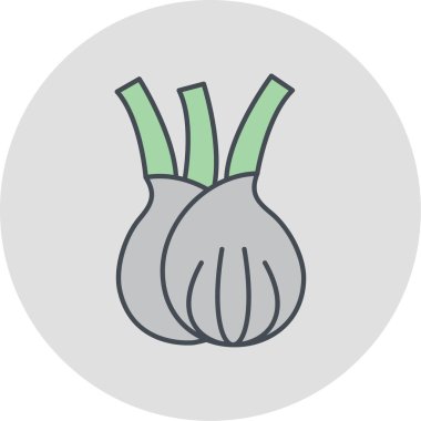 Sarımsak simgesinin vektör illüstrasyonu