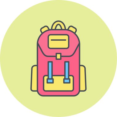 Sırt çantası. Web simgesi basit illüstrasyon