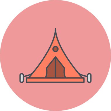 çadır simgesi vektör illüstrasyonu