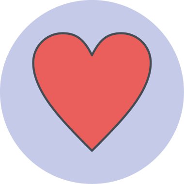 Kalp. Web simgesi basit illüstrasyon