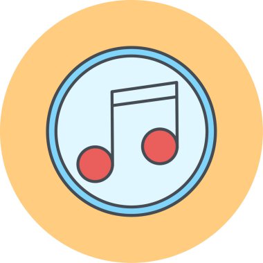 müzik notası ikon vektör illüstrasyonu
