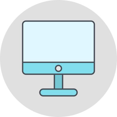 Bilgisayar monitörü simgesi. vektör illüstrasyonu