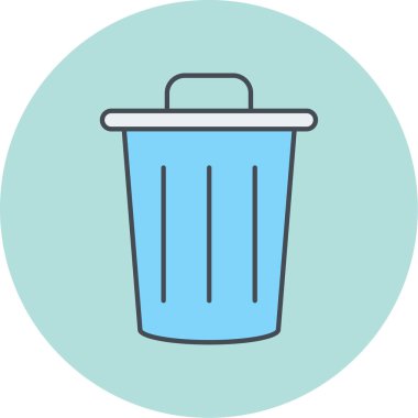 Çöp kutusu simgesi, vektör illüstrasyonu