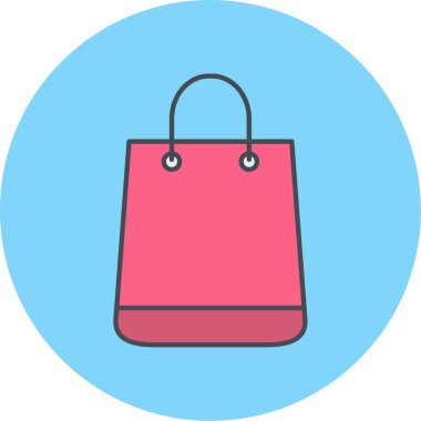 Alışveriş poşeti simgesi, vektör illüstrasyonu