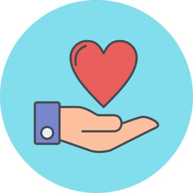 Kalp ikonu vektör illüstrasyonu