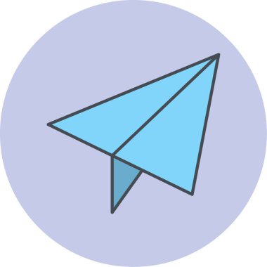 kağıt düzlem simgesi, vektör illüstrasyonu