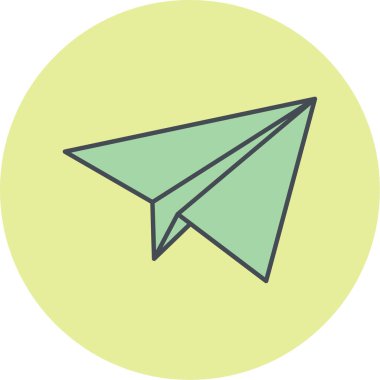 kağıt düzlem simgesi, vektör illüstrasyonu