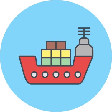 Gemi simgesi vektör illüstrasyonu