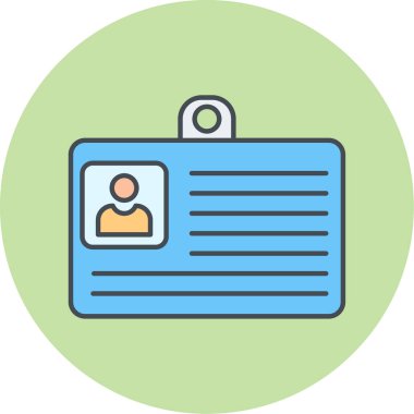 Kimlik kartı simgesi, vektör illüstrasyonu