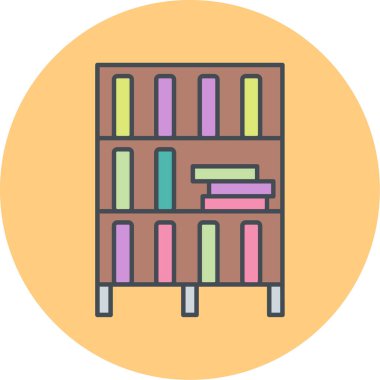 Kütüphane. Web simgesi basit illüstrasyon