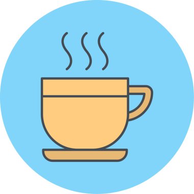 çay fincanı simgesi, vektör illüstrasyonu