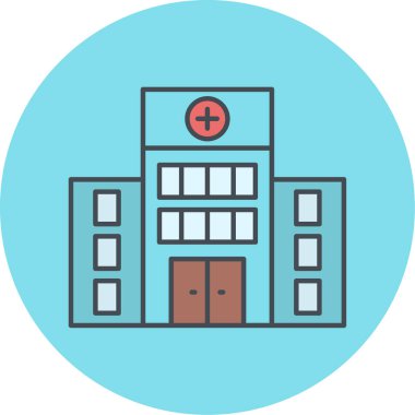 Hastane binası ikon vektör illüstrasyonu