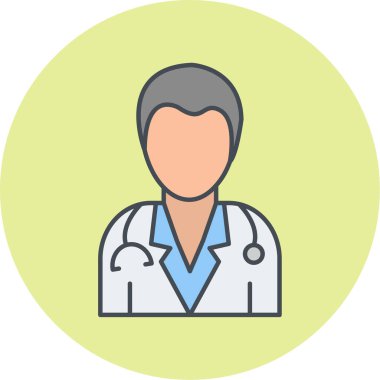 Doktor. Web simgesi basit illüstrasyon