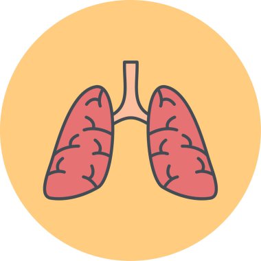 akciğer vektör simgesi modern basit illüstrasyon