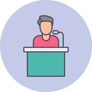 Sunum. Web simgesi basit illüstrasyon