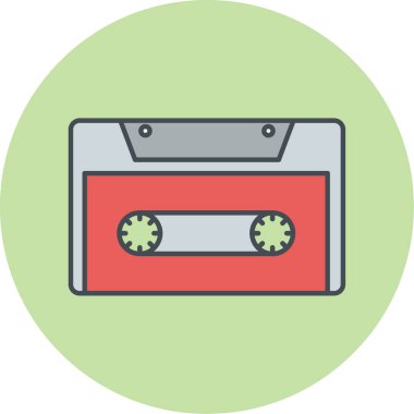 Kaset. Web simgesi basit illüstrasyon