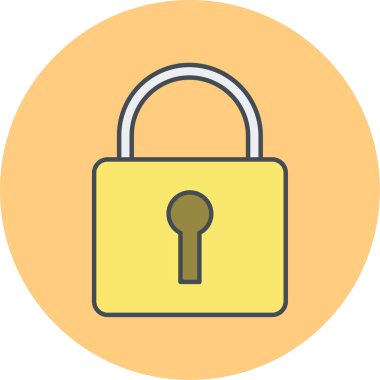 Beyaz arkaplanda izole edilmiş düz stil kilit simgesi. asma kilit sembolü vektör çizimi