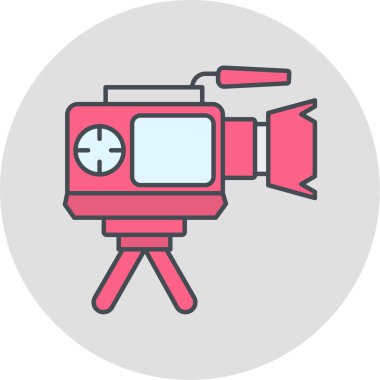 video kamera ikonu vektör illüstrasyonu