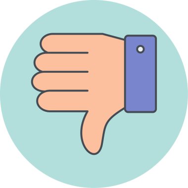 El ile başparmak aşağı simge vektör illüstrasyonu