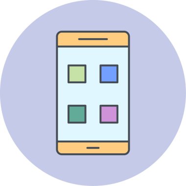 Cep telefonu. Web simgesi basit illüstrasyon