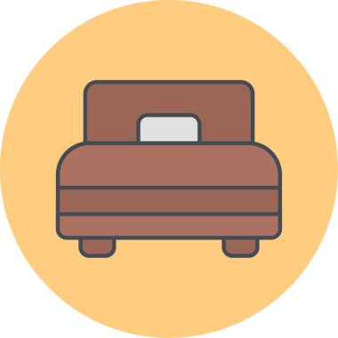 Yatak simgesinin vektör illüstrasyonu