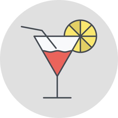 Kokteyl ikonu vektör illüstrasyonu