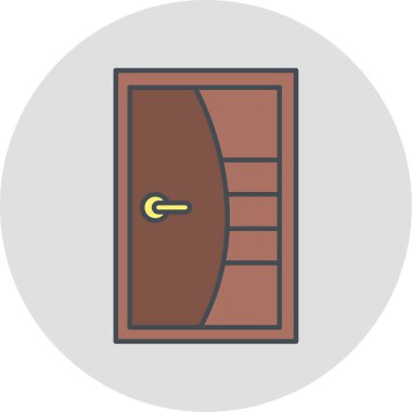 Kapı. Web simgesi basit illüstrasyon