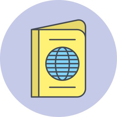 Uluslararası pasaport Web simgesi basit illüstrasyon