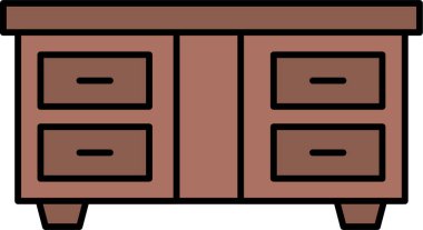 Dolap. Web simgesi basit illüstrasyon