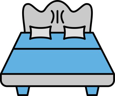 Yatağa. Web simgesi basit illüstrasyon