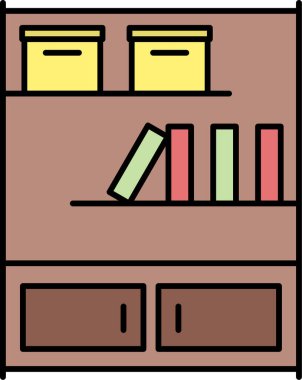 Kütüphane. Web simgesi basit illüstrasyon