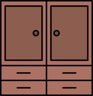 Moda stili izole edilmiş arka planda gardırop simgesi