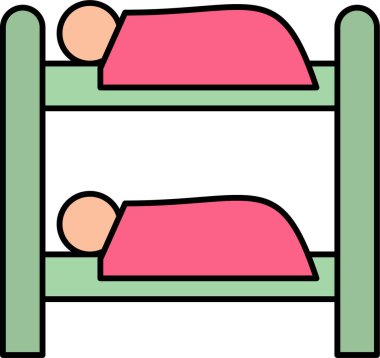 Yatağa. Web simgesi basit illüstrasyon