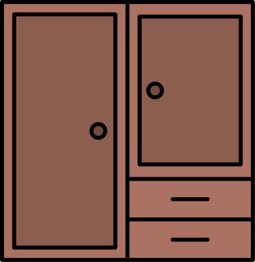 Gardırop. Web simgesi basit illüstrasyon