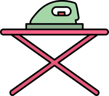 Ütü yapıyorum. Web simgesi basit illüstrasyon