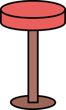 Tek bir ahşap masanın çizimi