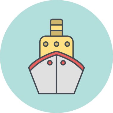 Gemi. Web simgesi basit illüstrasyon